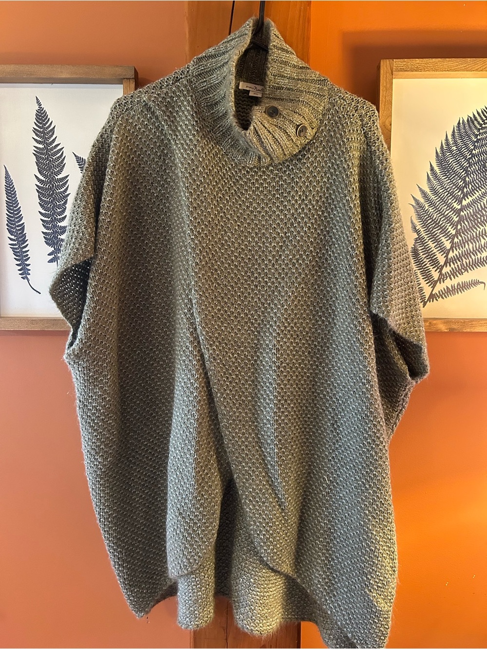 Simply Noelle Olive Green Button-Neck Turtleneck Sweater